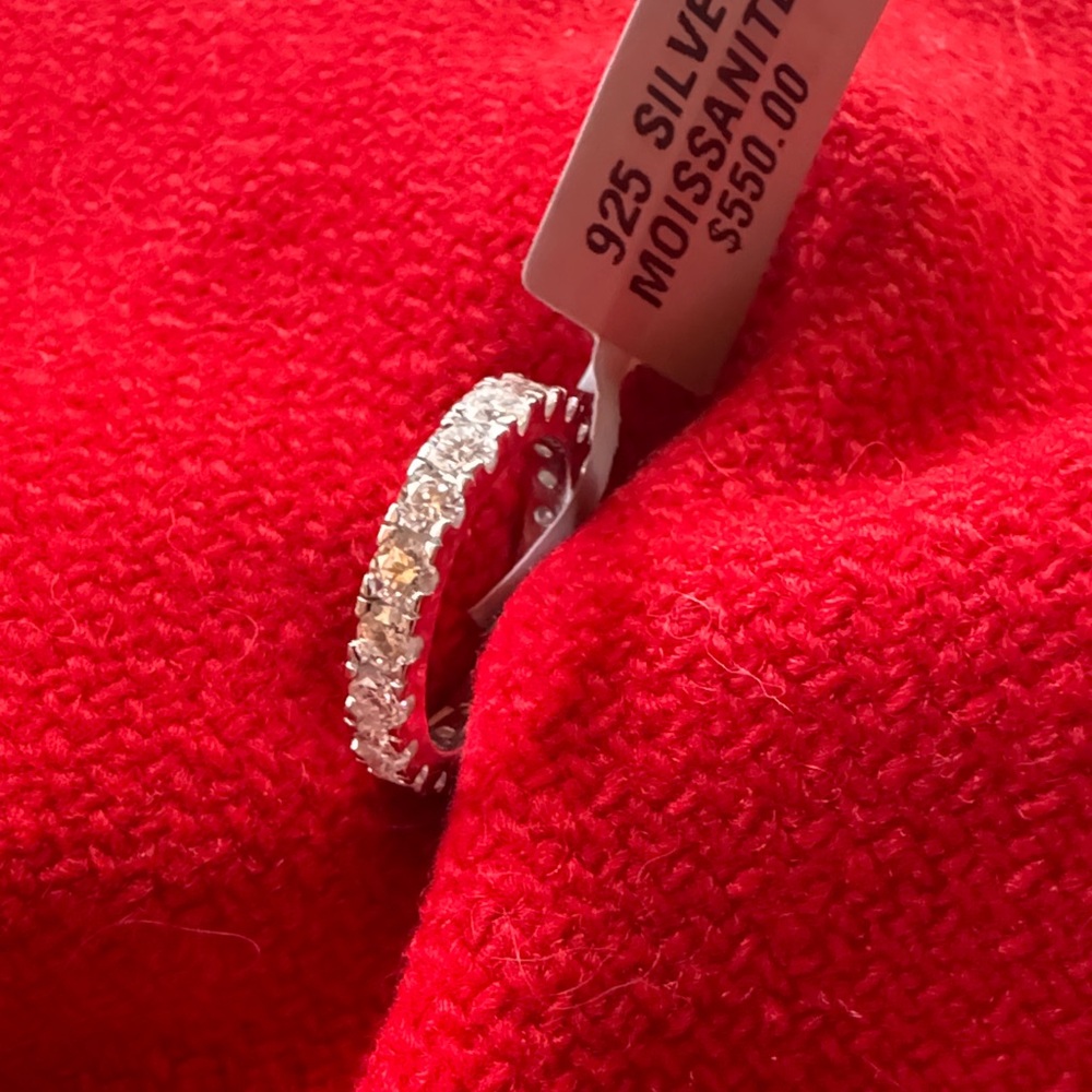 Elegant Silver Moissanite Eternity Ring